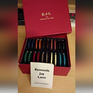 Kenneth Jay Lane 10 Hoop Pierced Earrings Set New In Box!